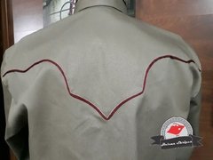 Camisa Western Masculina Cáqui/ Red Pear na internet