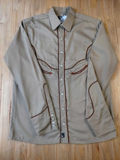 Camisa Western Masculina Khaki & Brown - comprar online