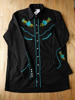 Camisa Western Masculina Green Flowers - comprar online