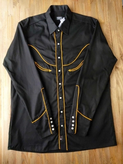Camisa Western Masculina Preto/ Ocre - comprar online