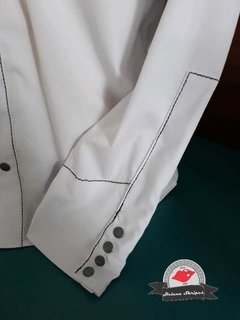 Imagem do Camisa Western Masculina - Branca com Pespontos Pretos