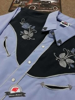 Camisa Western Bordado Flores e Strass Masculina - manga longa - comprar online