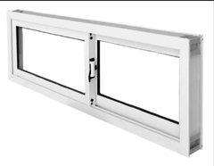 Ventana de 150x90, aluminio blanco, vidrio entero.