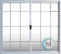 Ventana de 150x110, aluminio blanco, vidrio repartido, con vidrio. - comprar online