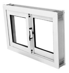 Ventana de 60x40, aluminio blanco, vidrio entero, con vidrio