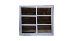 Ventana de 150x110, aluminio blanco, vidrio repartido horizontal, con vidrio.