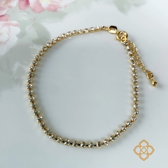 PULSEIRA LINHA STRASS LUXO FABULOSA FOLHEADA EM OURO 18K - PUL0034D - comprar online