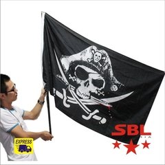Bandeira de Capitão Pirata com faca na boca