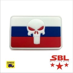 Patch PVC Emborrachado Rússia Punish Caveira Bandeira - comprar online