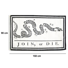 Bandeira "Join or Die" (Vai ou racha) 150x90cm Gadsden na internet