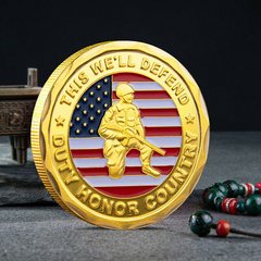 Moeda This We´ll Defend - Soldado Americano Dourada Militar - comprar online