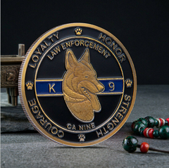 Imagem do Moeda Police Dog K-9 K9 Cão Policial Homenagem Comemorativa Militar