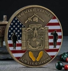 Moeda Marines USMC Comemorativa Militar