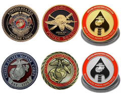 LOTE de 6 Moedas Militares US MARINES Comemorativa Ouro - comprar online