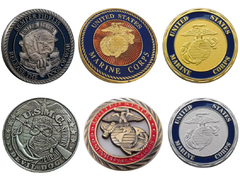 LOTE de 6 Moedas Militares US MARINES Comemorativa Ouro na internet