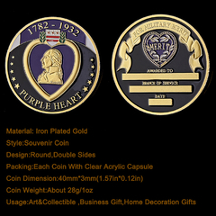 Moeda Medalha Purple Heart Coração Purpura Militar na internet