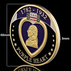 Moeda Medalha Purple Heart Coração Purpura Militar - loja online