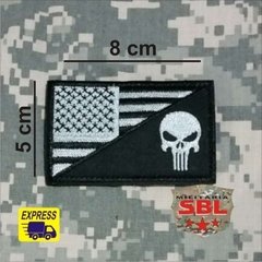 Patch bandeira USA / Punish Caveira - loja online