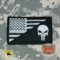Patch bandeira USA / Punish Caveira - MILITARIA SBL 