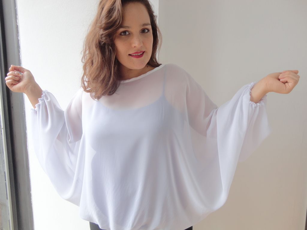 Blusa de gasa online blanca