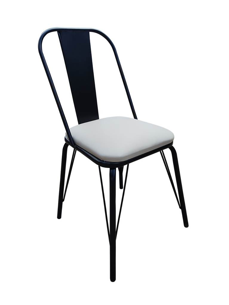 Silla Eames blanca con patas de caño negro de living y comedor en Córdoba  Muebles