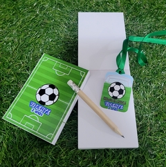 Kit bloco de notas futebol lápis borracha lembrancinha futebol 15 unidades - loja online