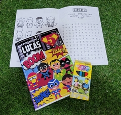 10 kits colorir revistinhas Super Heróis baby cute com giz e atividades lembrancinha Super Herois na internet