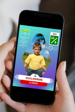Convite virtual figurinha de futebol arte digital tema futebol para whatsapp
