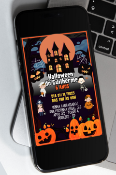 Convite virtual Halloween arte digital para whatsapp