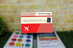 Kit com 8 maletas de pintura lembrancinha volta ao mundo com 31 Itens completo na internet