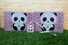 Kit com 5 estojos de pintura lembrancinha urso Panda com 31 itens completos na internet