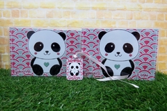 Kit com 8 estojos de pintura lembrancinha urso Panda com 31 itens completos na internet