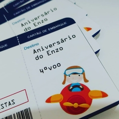 Kit com 15 convites Passagem de Avião impresso ticket - comprar online