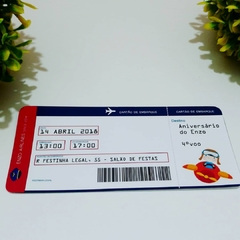 Kit com 10 convites Passagem de Avião impresso ticket na internet