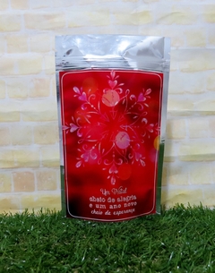 15 embalagens de Natal metalizada com ziplock personalizada vermelha - comprar online