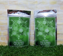 10 embalagem de Natal metalizada com ziplock personalizada verde