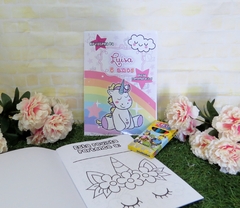 10 kits colorir revistinhas unicornio com giz e atividades lembrancinha unicórnios