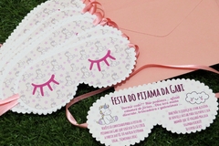 Kit com 5 convites máscara festa do pijama com envelope mod 2 na internet