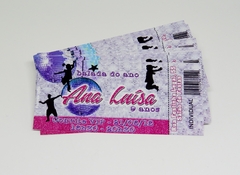 Kit com 10 convites ticket festa teen balada - Festinha Legal