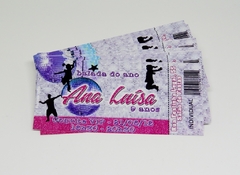 Kit com 15 convites ticket festa teen balada - Festinha Legal