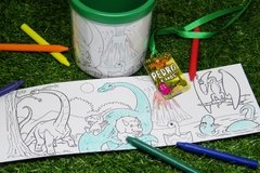20 canecas com giz e desenhos Dinossauros completas - Festinha Legal
