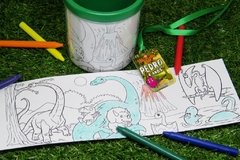 15 canecas com giz e desenhos Dinossauros completas - Festinha Legal