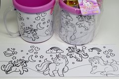 20 canecas com giz e desenhos Unicornios completas - comprar online