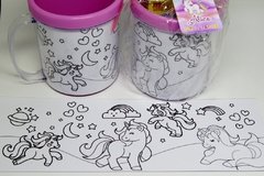 15 canecas com giz e desenhos Unicornios completas - comprar online