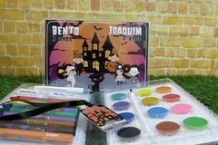 15 estojos de pintura lembrancinha Halloween com 31 itens completo - Festinha Legal