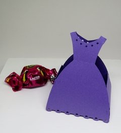 Kit com 20 caixinhas - vestido lilás roxo na internet