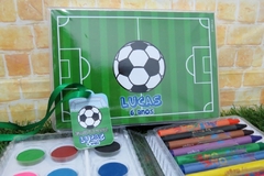 Kit com 5 estojos de pintura lembrancinha Futebol com 31 itens completo