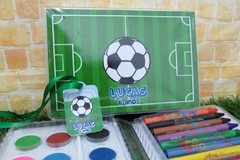Kit com 8 estojos de pintura lembrancinha Futebol com 31 itens completo