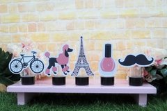 Kit 15 tubetes Paris com aplique 3D - Festinha Legal
