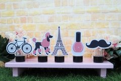 Kit 10 tubetes Paris com aplique 3D - Festinha Legal